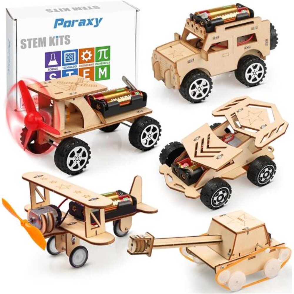 Poraxy 5 in 1 STEM Kits for Kids Age 8-10, Science Building Projects Craft for